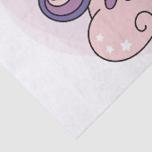 WEEFSELPAPIER : UNICORD OP EEN PINKSLOUD TISSUEPAPIER (Detail)