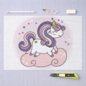 WEEFSELPAPIER : UNICORD OP EEN PINKSLOUD TISSUEPAPIER (Craft)