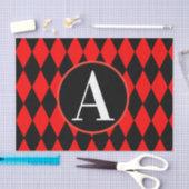 Weefselpapier van 10 lb, RODE EN ZWARTE HARLEQUINE Tissuepapier (Craft)