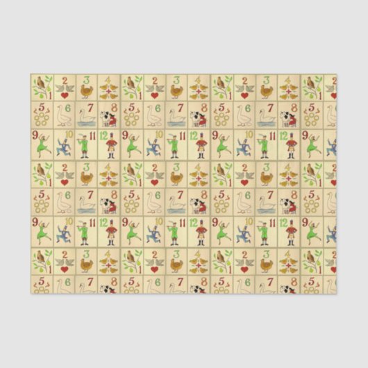 Weefselpapier van 10 lb, witte 25 DAGEN CHRISTMAS Tissuepapier (Voorkant)