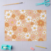 Weefselpapier van Oranje en witte Floral Tissuepapier (Craft)