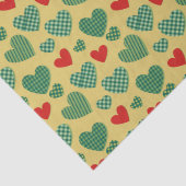 Weefselpapier van rode en groene harten tissuepapier (Detail)