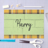 Weefselpapier Verbrandt Oranje geplakt groen Tissuepapier (Craft)