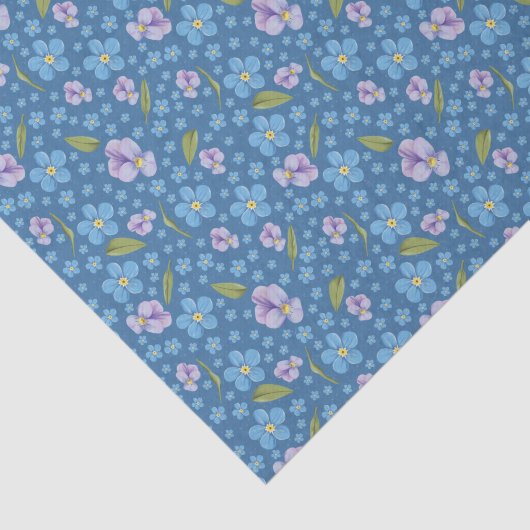 Weefselpapier vergeten-me-niet en Pansy Tissuepapier (Detail)