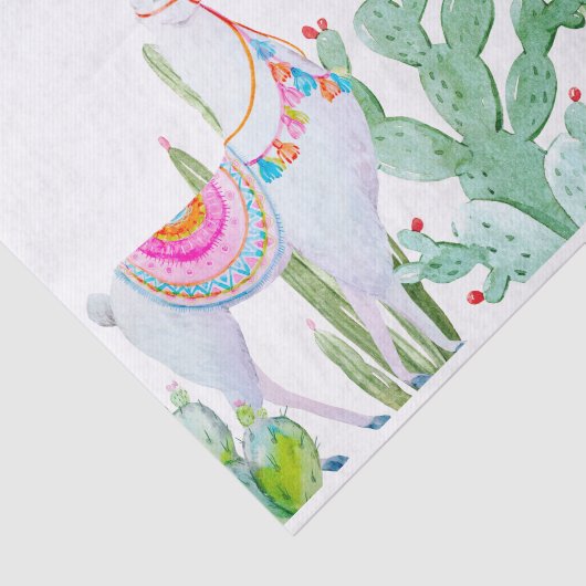 Weefselpapier Verpakking Boho Llama Bohemian Cacti Tissuepapier (Detail)