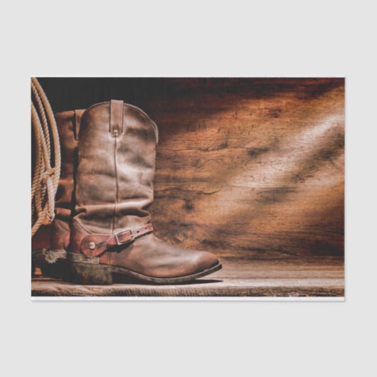 Weefselpapier Verpakking Cowboy Boots Barn Wood Ru Tissuepapier