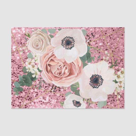 Weefselpapier Verpakking Geometrische tuin Roos Gl Tissuepapier (Voorkant)