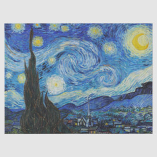 WEEFSELPAPIER : VINCENT VAN GOGH : STERRENNACHT TISSUEPAPIER