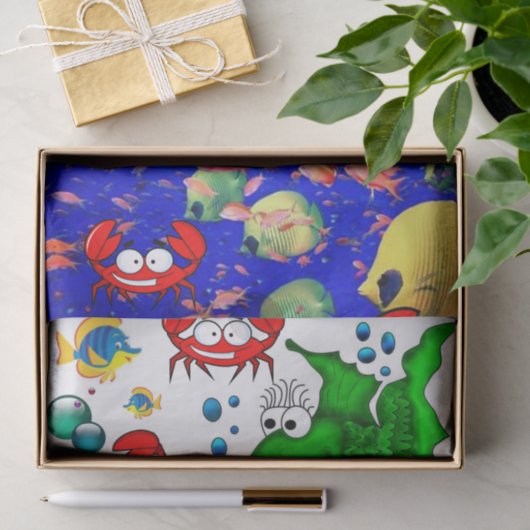 Weefselpapier - Viskrabben Tissuepapier (Geschenk)