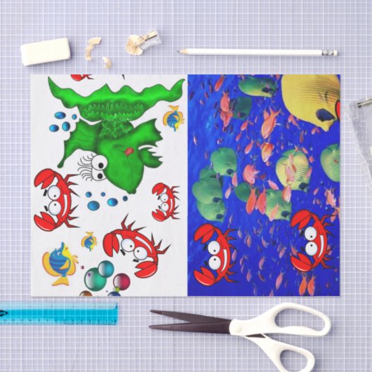 Weefselpapier - Viskrabben Tissuepapier (Craft)