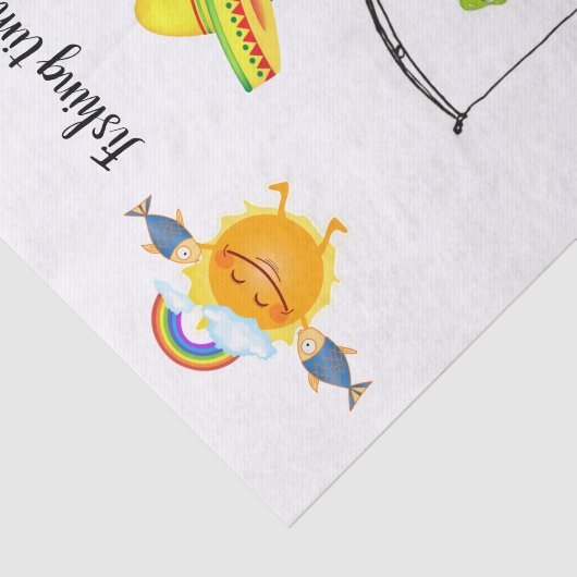 Weefselpapier Vist visserij op regenboogvisserij Tissuepapier (Detail)