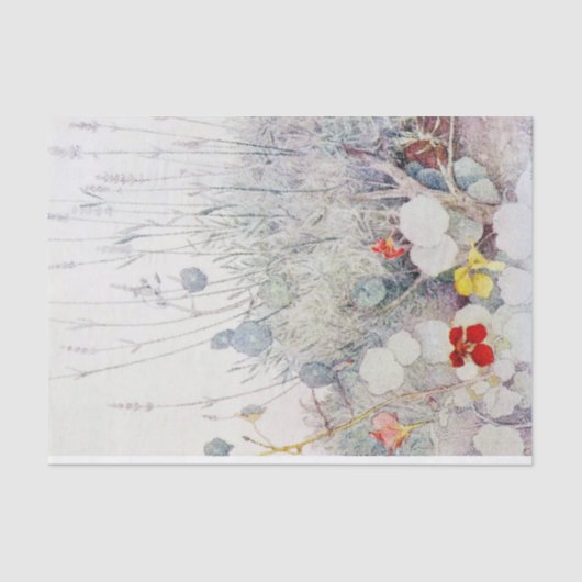 Weefselpapier voor Antiek Waterverf Wilde Nasturti Tissuepapier (Voorkant)