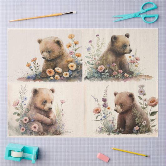 Weefselpapier voor Beren baby Tissuepapier (Craft)