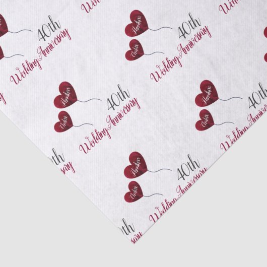 Weefselpapier voor de 40e huwelijksdag tissuepapier (Detail)