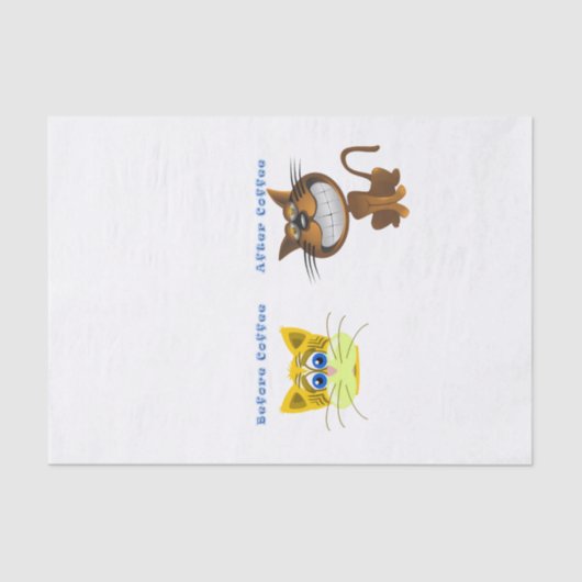 Weefselpapier voor en na koffie-katten tissuepapier (Voorkant)