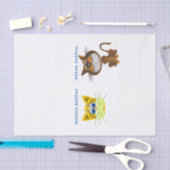 Weefselpapier voor en na koffie-katten tissuepapier (Craft)