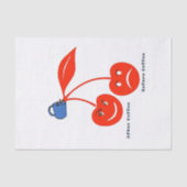 Weefselpapier voor en na koffiekersen tissuepapier (Voorkant)