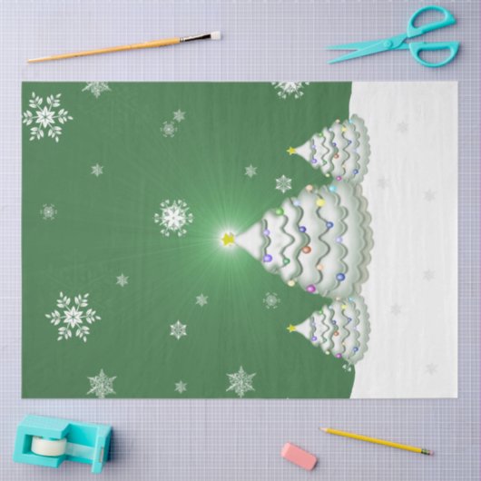 Weefselpapier voor groene kerstbomen tissuepapier (Craft)