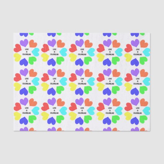 Weefselpapier voor interraciale liefdesregenboog tissuepapier (Voorkant)