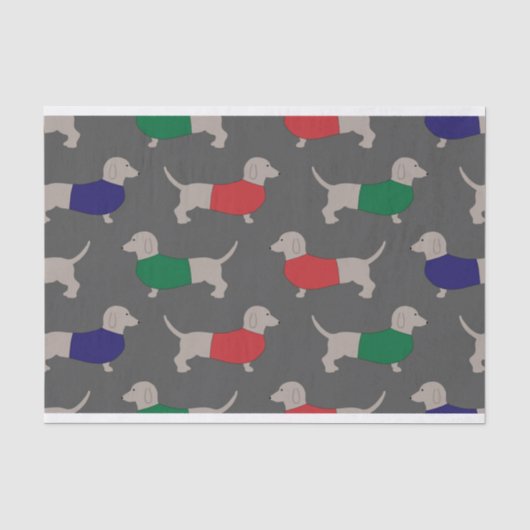 Weefselpapier voor kerstfeestmaal in Dachshund Tissuepapier (Voorkant)