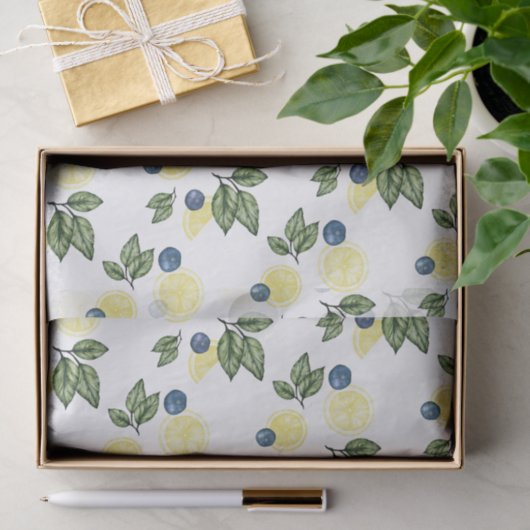 Weefselpapier voor leemons en bosbessen tissuepapier (Geschenk)