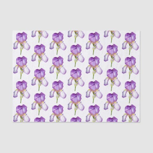 Weefselpapier voor Paarse Iris Pattern Tissuepapier (Voorkant)