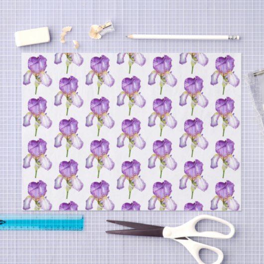 Weefselpapier voor Paarse Iris Pattern Tissuepapier (Craft)