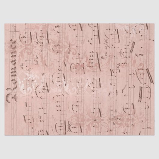 Weefselpapier voor  roze muziekvel tissuepapier (Voorkant)