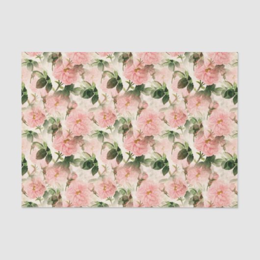 Weefselpapier voor  roze rozen tissuepapier (Voorkant)