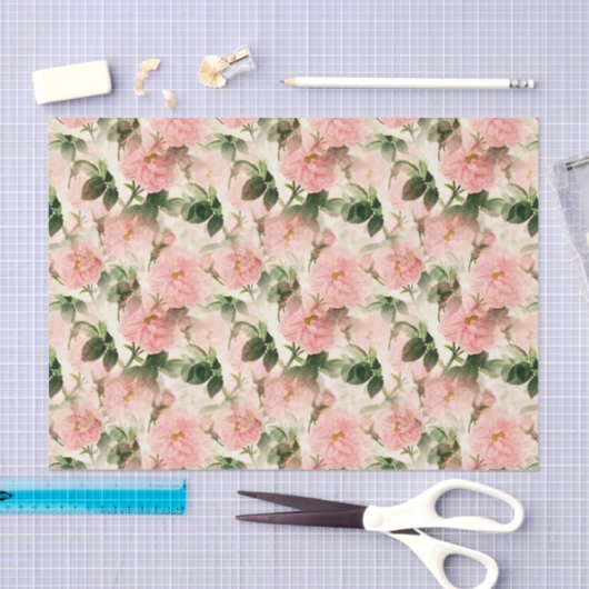 Weefselpapier voor  roze rozen tissuepapier (Craft)