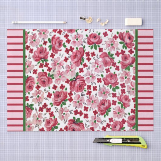 Weefselpapier voor  roze rozen tissuepapier (Craft)