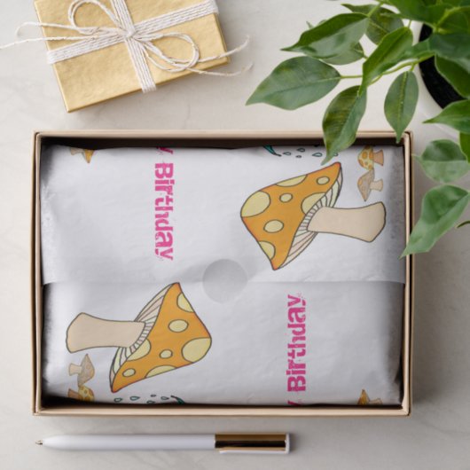 Weefselpapier voor vrolijke vogelpaddenstoel tissuepapier (Geschenk)