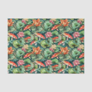 Weefselpapier voor waterverf Koi en Water Lilies Tissuepapier
