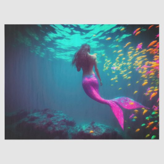 Weefselpapier voor Zeemeermin en vis Tissuepapier (Voorkant)