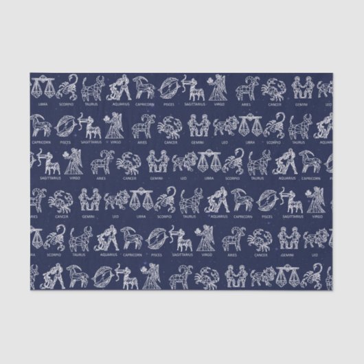Weefselpapier voor Zodiac Sign (Blauw) Tissuepapier (Voorkant)