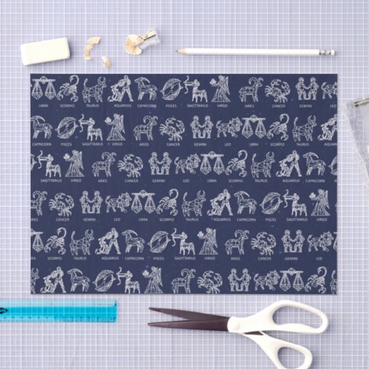 Weefselpapier voor Zodiac Sign (Blauw) Tissuepapier (Craft)