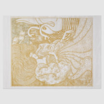 WEEFSELPAPIER : VROUW MET ZANEN : JAN TOOROP 1894