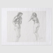 WEEFSELPAPIER : VROUW STUDIE : EDWARD BURNE JONES