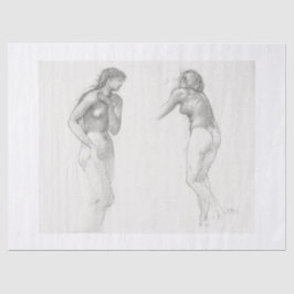 WEEFSELPAPIER : VROUW STUDIE : EDWARD BURNE JONES TISSUEPAPIER