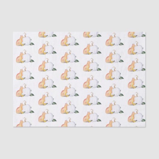 Weefselpapier Waterverf Herfst Woodland Pattern Tissuepapier (Voorkant)