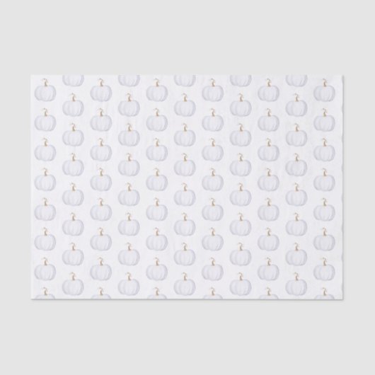 Weefselpapier Waterverf White Pumpkin Pattern Tissuepapier (Voorkant)