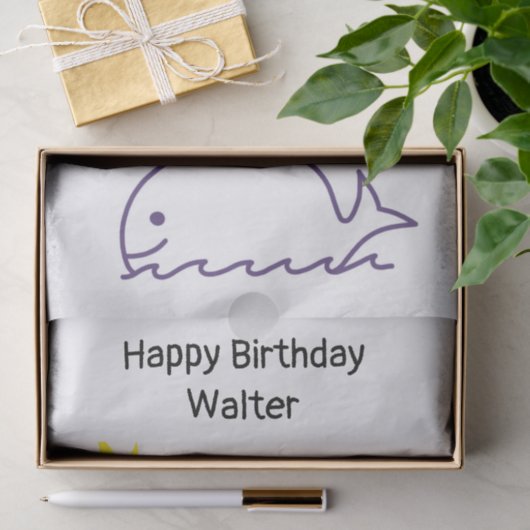 Weefselpapier Whale Sun Visregenboog Tissuepapier (Geschenk)