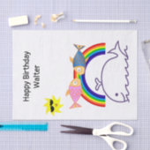 Weefselpapier Whale Sun Visregenboog Tissuepapier (Craft)