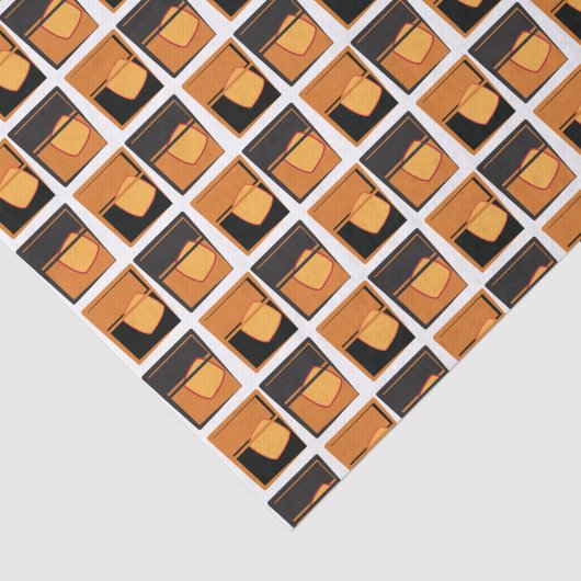 Weefselpapier - Whiskey Glass Gold en zwart Tissuepapier (Detail)