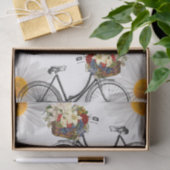 Weefselpapier White Daisy Red Checkered Bike Tissuepapier (Geschenk)