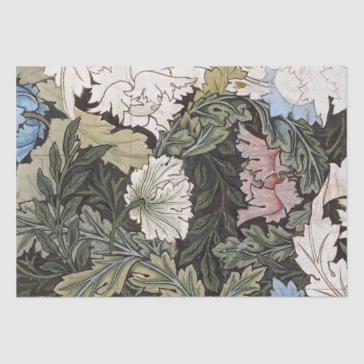 WEEFSELPAPIER : WILLIAM MORRIS : FLORAL STUDIE TISSUEPAPIER (Voorkant)