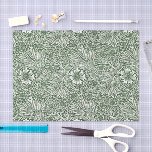 WEEFSELPAPIER : WILLIAM MORRIS : GROENEN TISSUEPAPIER (Craft)