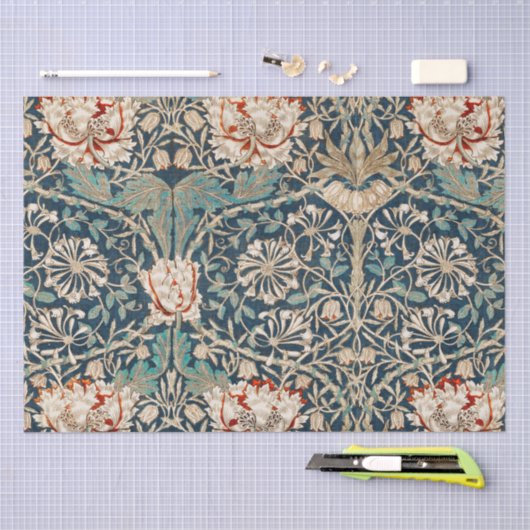 WEEFSELPAPIER : WILLIAM MORRIS : HONEYSUCKLE TISSUEPAPIER (Craft)