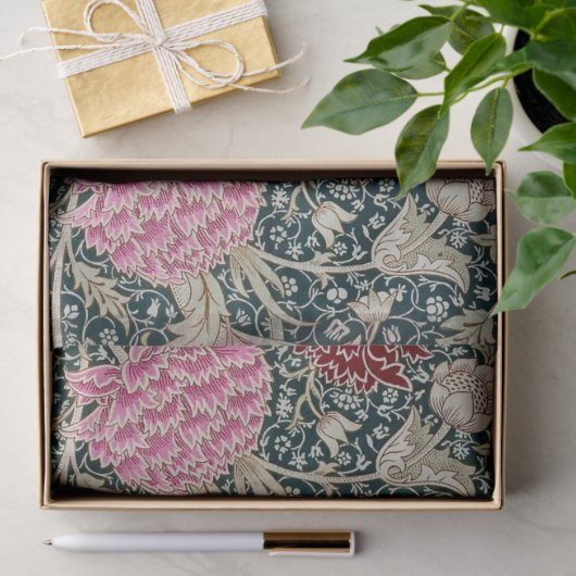 WEEFSELPAPIER : WILLIAM MORRIS : KRACHTIG ONTWERP TISSUEPAPIER (Geschenk)