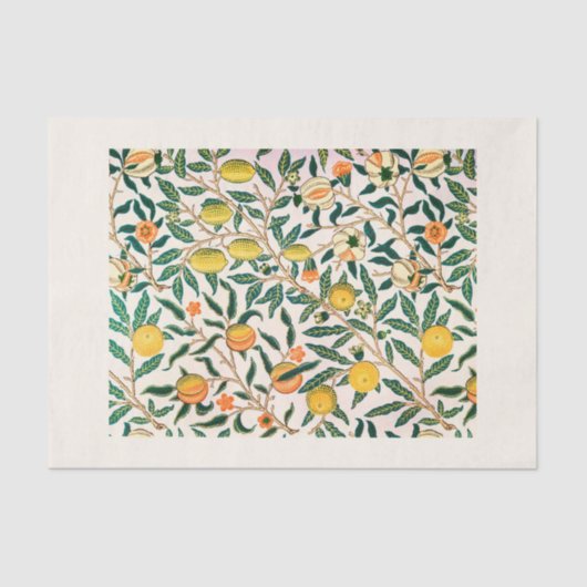 WEEFSELPAPIER : WILLIAM MORRIS : POMEGRANAAT TISSUEPAPIER (Voorkant)